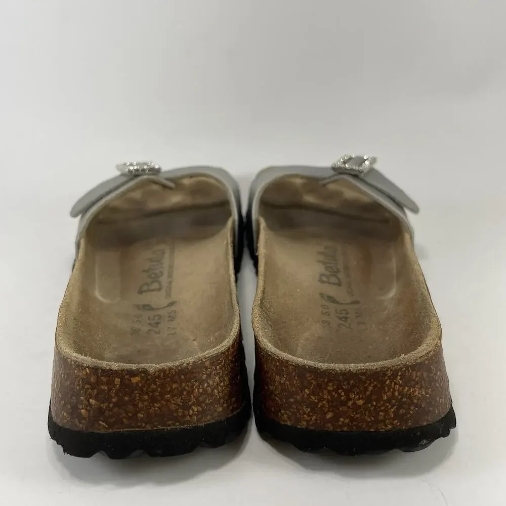 Betula by Birkenstock Rhinestone Silver Slide Sandals Womens Size 38, US 7-7.5